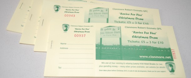 “Revive for Five” Clonmore GFC Christmas £5 draw – tickets selling fast!!